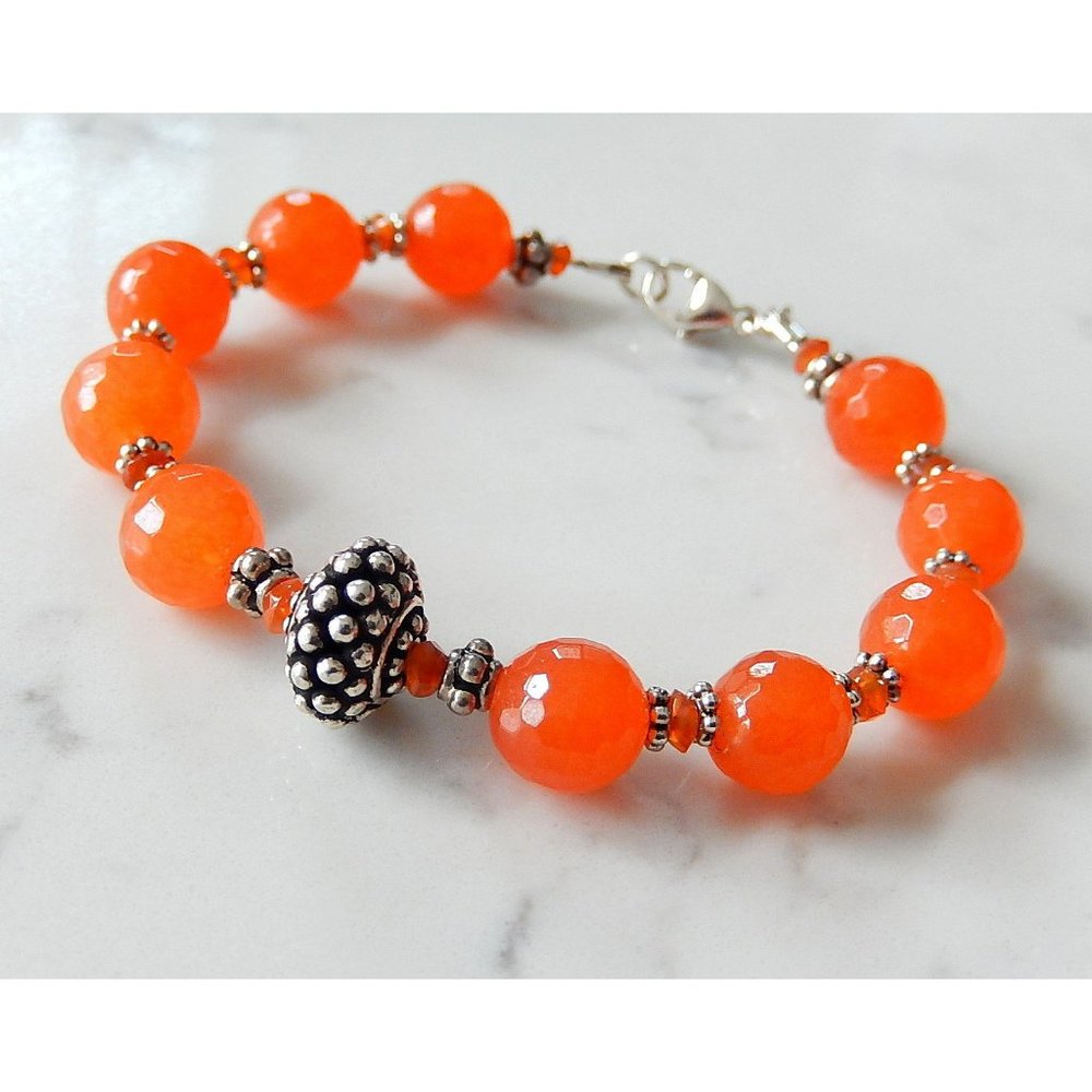 Tangerine Orange Jade Bracelet